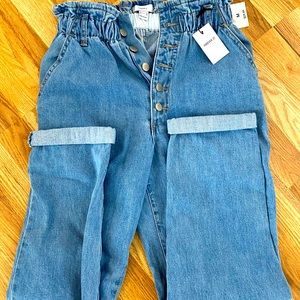 Forever 21 high waisted paper bag jeans